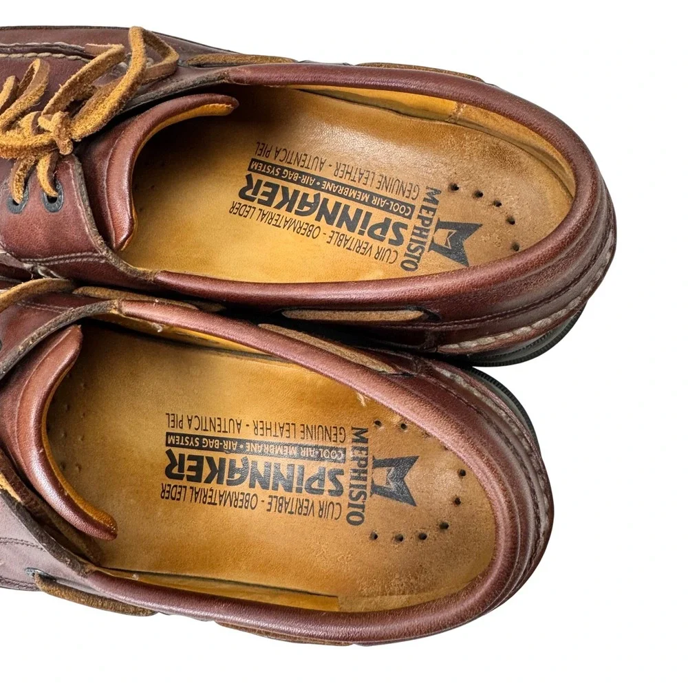 Mephisto Spinnaker Boat Shoes Mens 9.5 Brown Leather Air-Bag System Loafer